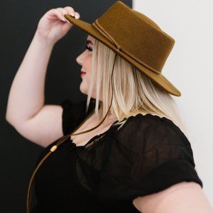 Fame Adventures to Come Faux Leather Strap Hat
